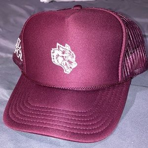 DARC SPORT WOLF TRUCKER HAT MAROON BURGUNDY NEW